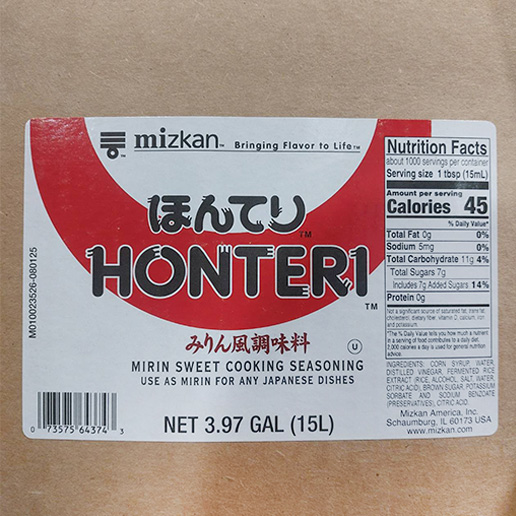 Honteri Mirin Sweet Cooking Seasoning 3.97 gal