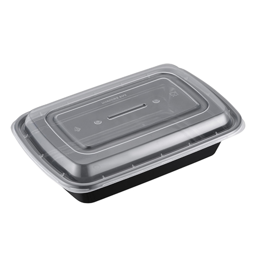 CTNR, 28oz, Rect, Blk, Mic W/Lid  SRC